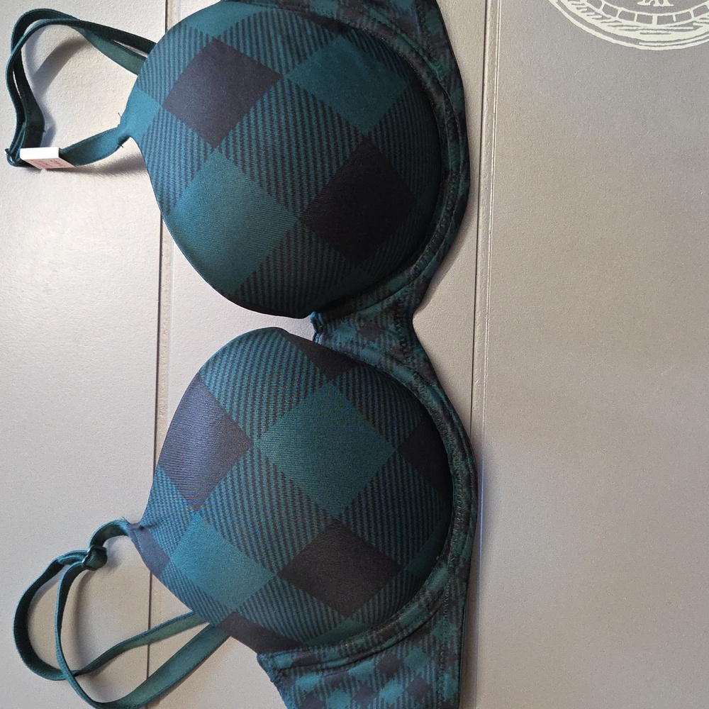 Plaid Green Women's Bra